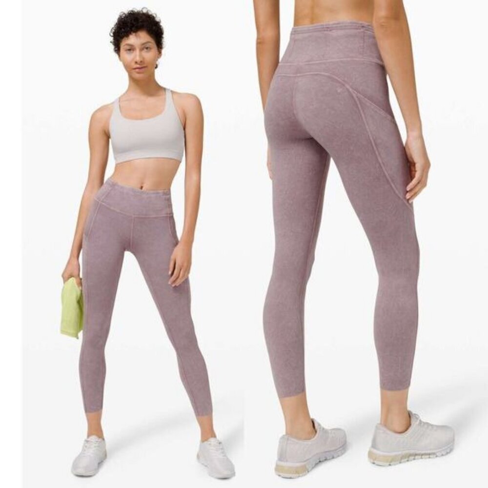 LULULEMON Fast and Free Tight II 25" Ice Dye Size 2 Ice Wash Violet Verbena